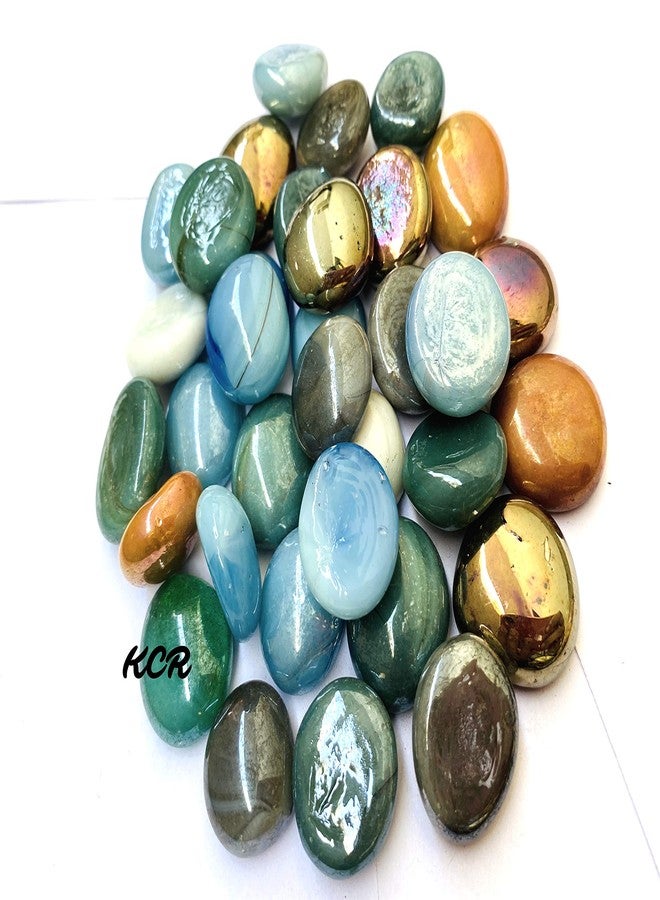 KCR Shiny Metallic Look Colored Stone Decorative Pebbles for Vase Fillers, Party Table Scatter, Decoration, Aquarium Decor(250 Grams) - Image 1